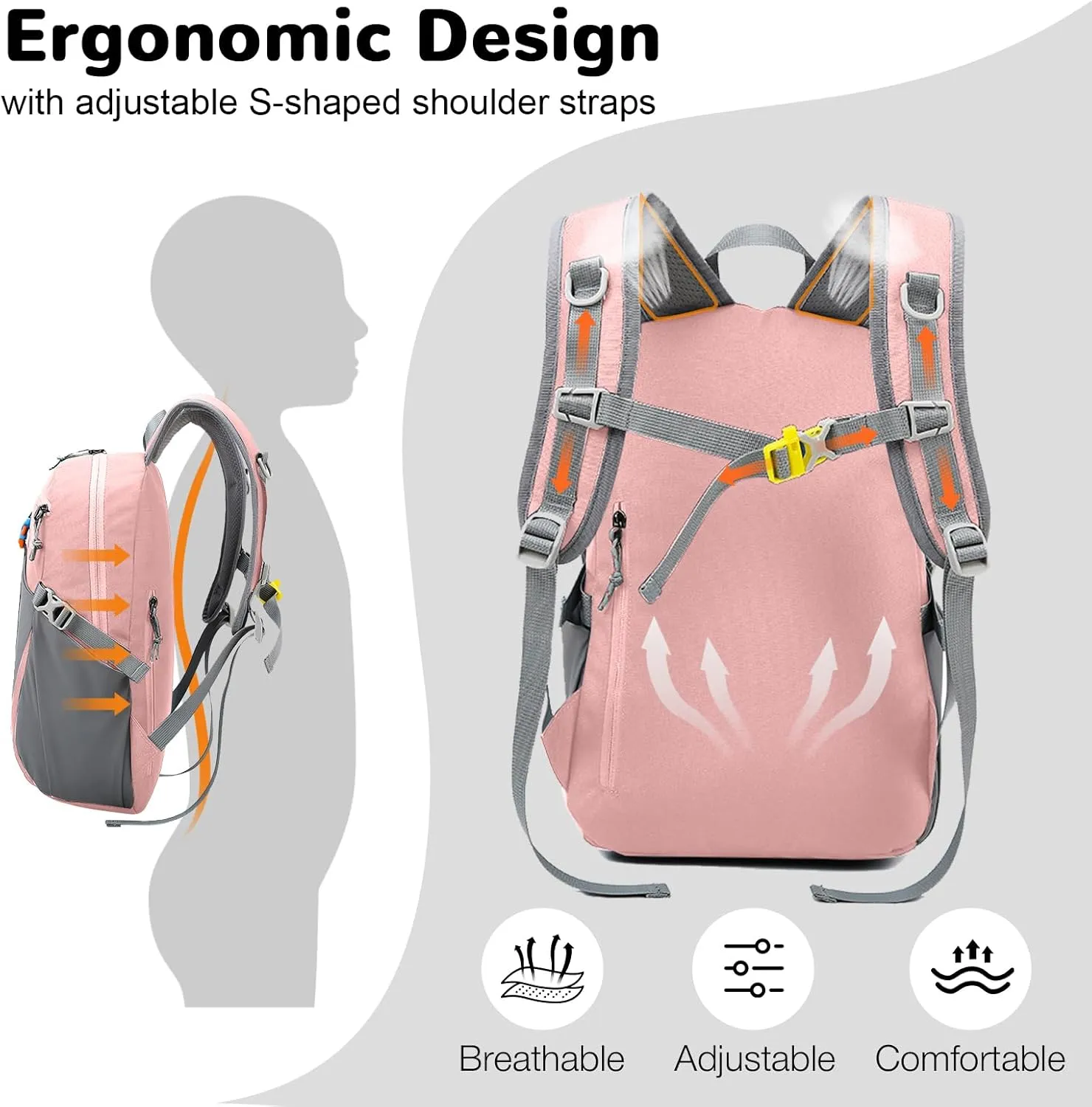 12L Small Hiking Bag, Lightweight Hiking Backpack, Mini Daypack, Outdoor Backpack, Waterproof Day Pack for Women Girls