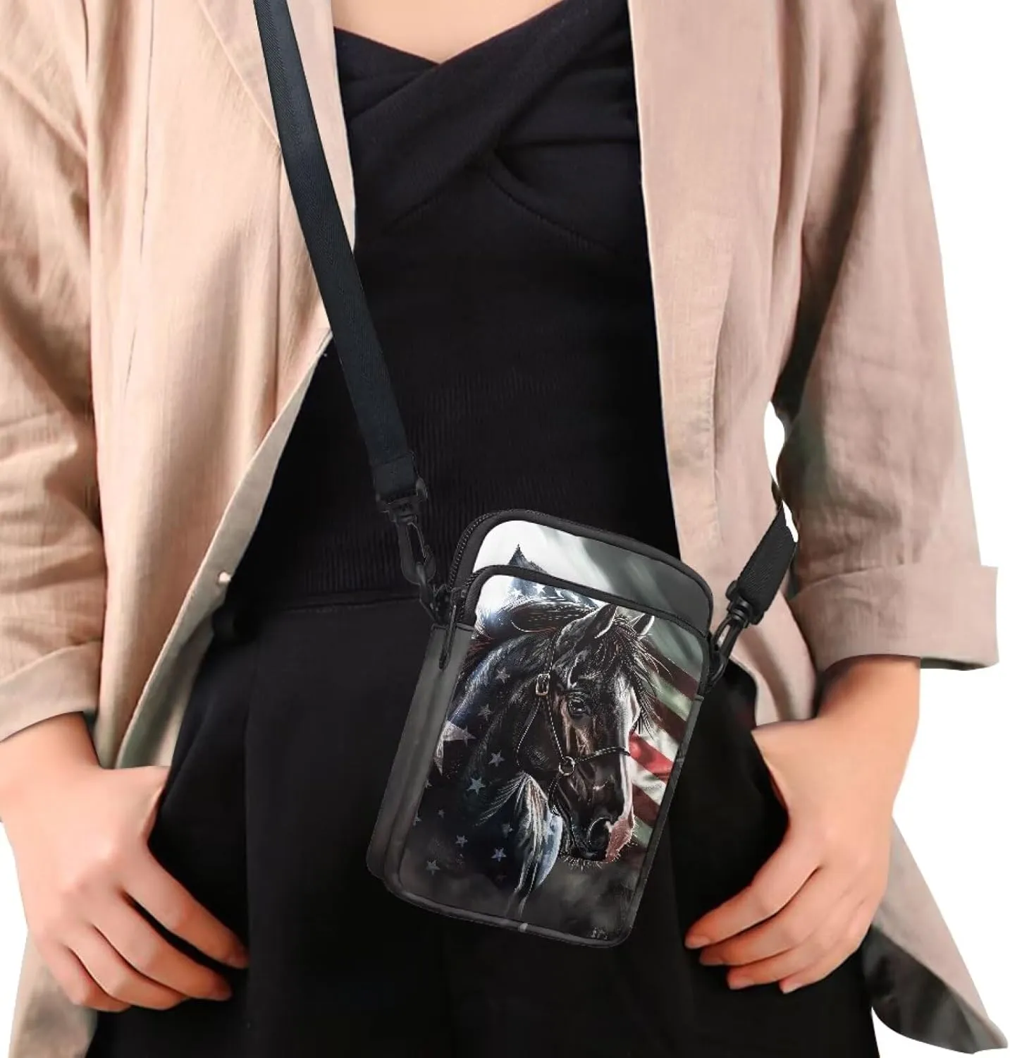2 Layer Small Crossbody Bags for Women Men, Messenger Bags Waist Case Pack