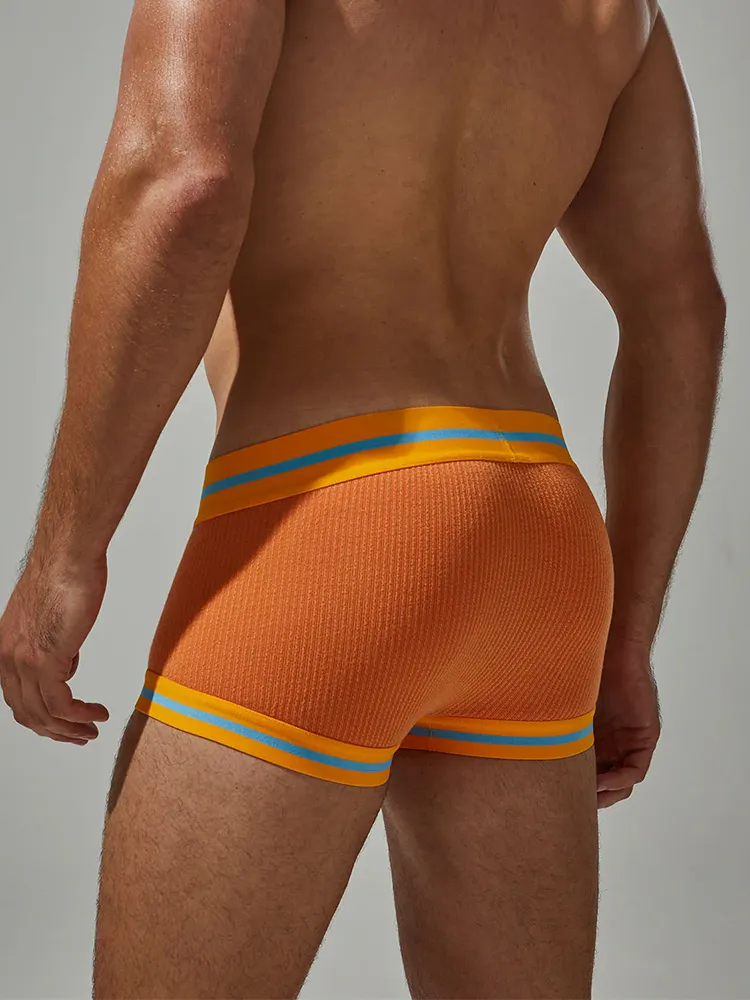 2 Pack Men's Spliced Color Trunks with Functional Fly