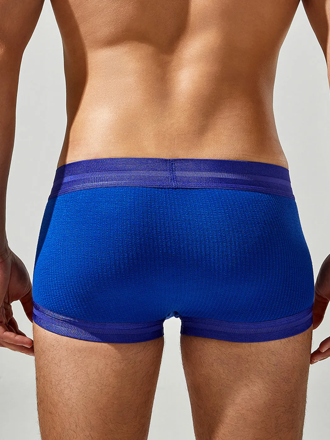 2 Pack Men's Spliced Color Trunks with Functional Fly