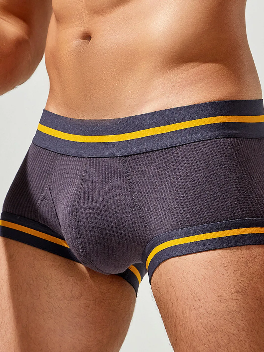 2 Pack Men's Spliced Color Trunks with Functional Fly