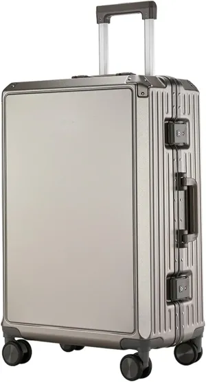 22-Inch Zipperless Cabin Suitcase - Affordable Carry-On Luggage with 4 Spinner Wheels(Gray,24in)