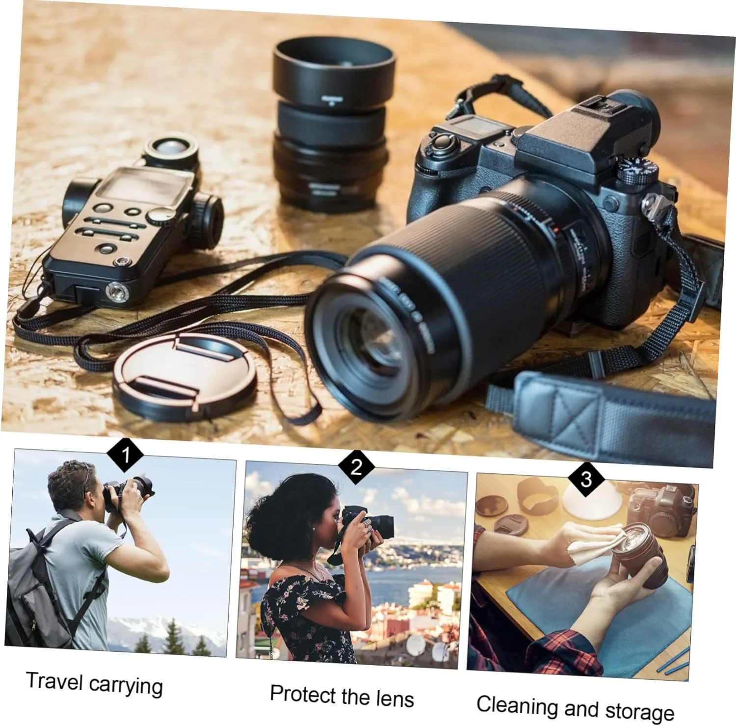 2sets 5pcs Lens Pouch Bag Shockproof Neoprene Camera Lens Carry Case Durable Compact Design for Dslr Protection and Bumps 5pcs*2