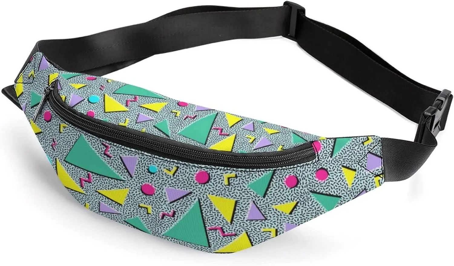 80s Fanny Packs for Women Men, 90s Waist Bags Adjustable Casual Belt Pack for Travel Running Workout Party