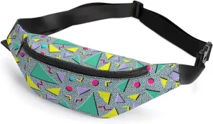 80s Fanny Packs for Women Men, 90s Waist Bags Adjustable Casual Belt Pack for Travel Running Workout Party