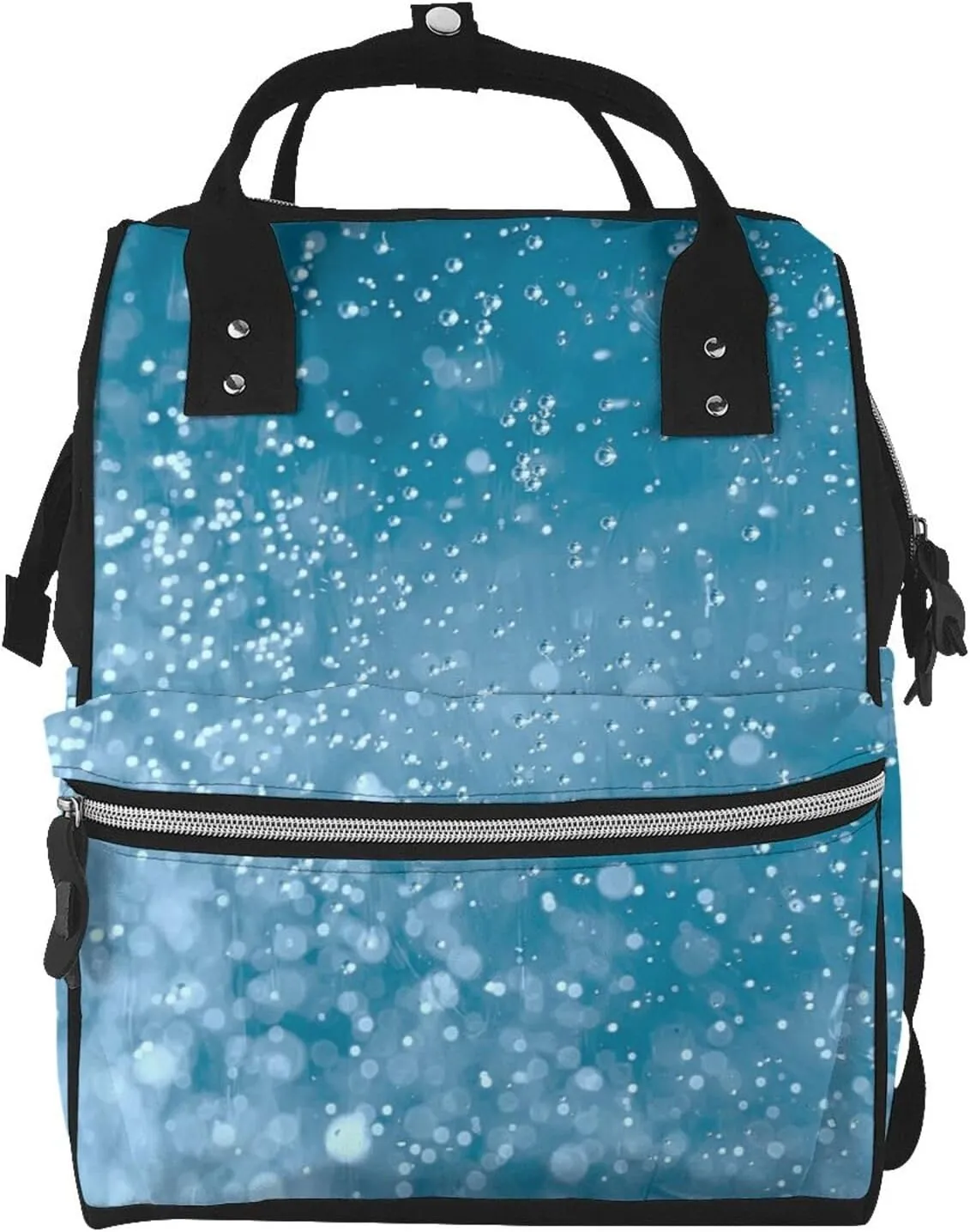 Air Bubbles in Water Diaper Bag Backpack Large Capacity Multifunction with Insulated Pockets Waterproof Baby Diaper Bags Baby Travel Essentials for Dads, Moms, Newborns
