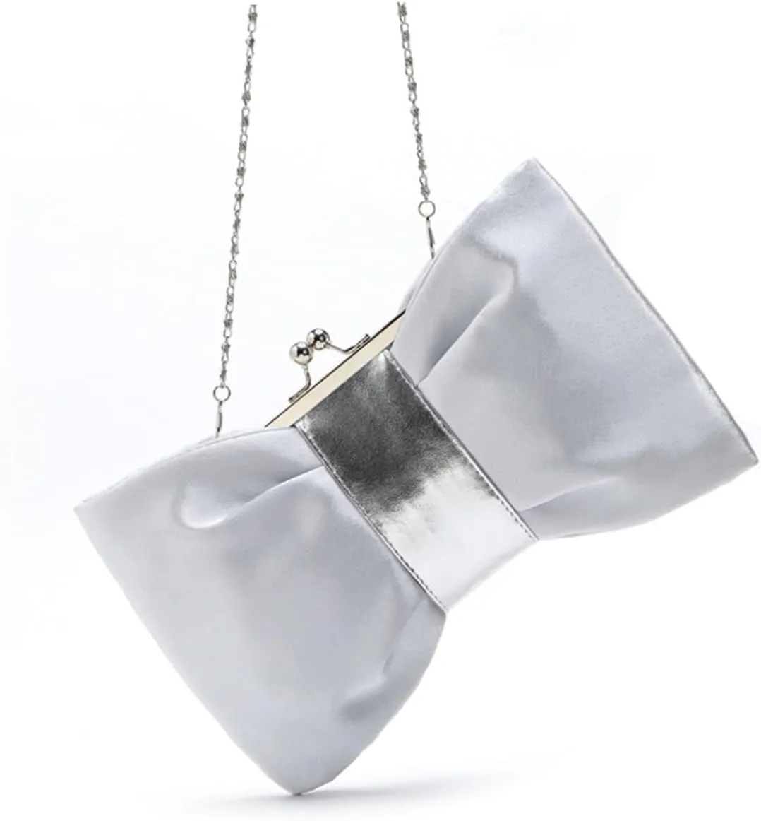 Amosfun 2pcs Evening Bag Satin Flap Bow Clutch Women Diagonal Package Dinner Bag Evening Clutch
