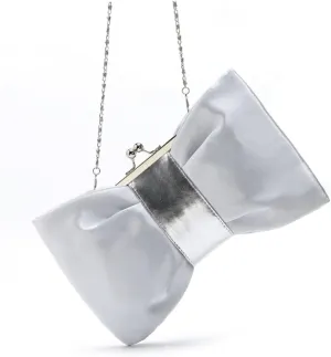Amosfun 2pcs Evening Bag Satin Flap Bow Clutch Women Diagonal Package Dinner Bag Evening Clutch