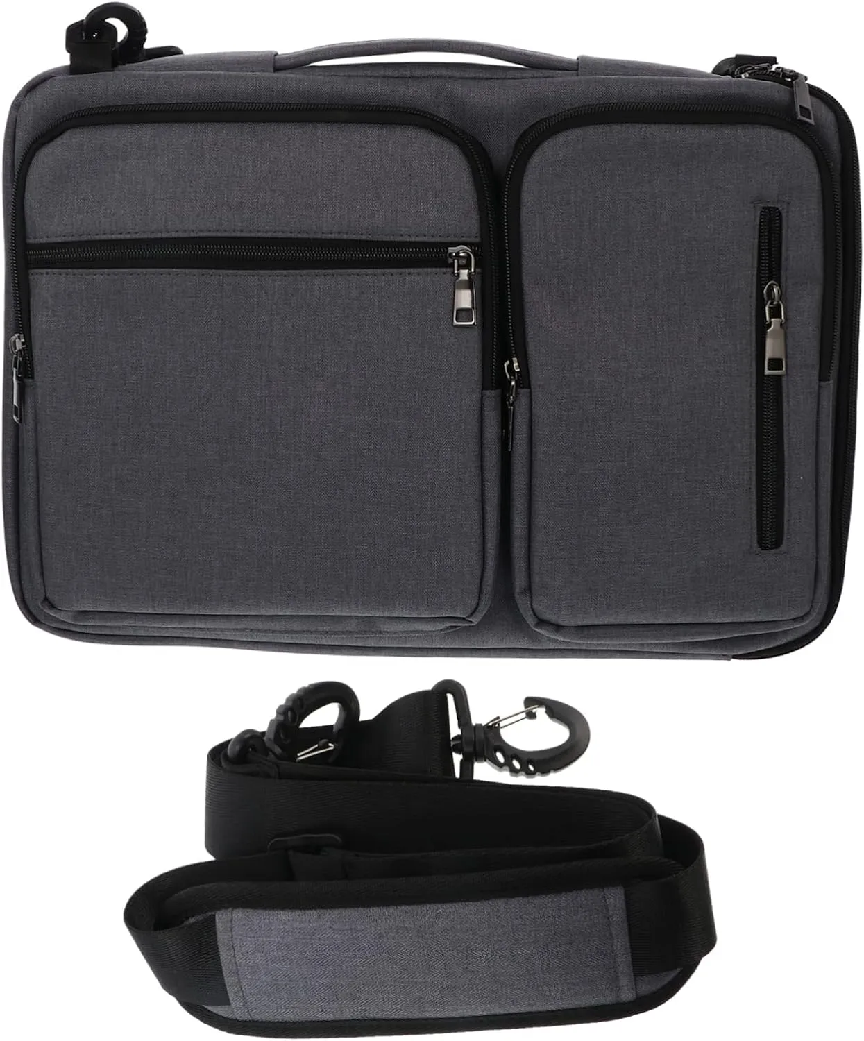 Angoily Waterproof Laptop Bag Laptop Shoulder Bag Detachable Straps Multiple Pockets Notebook Tote Bag
