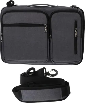 Angoily Waterproof Laptop Bag Laptop Shoulder Bag Detachable Straps Multiple Pockets Notebook Tote Bag