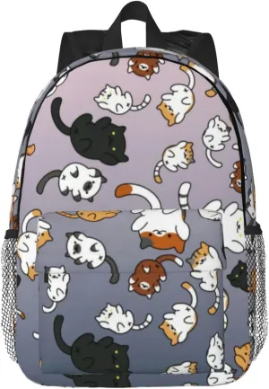 ASYG Cute Cat Casual Daypack Bags Cartoon Cat Laptop Backpack Cat Bags For Women Men