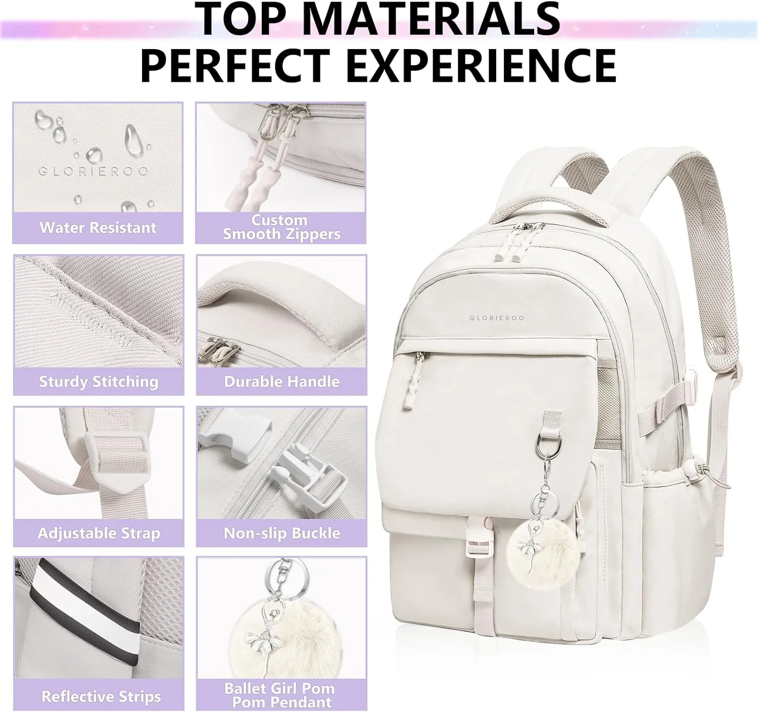 Backpack Travel Casual Daypack Bookbag for School, Multiple Pockets Schoolbag for Teen Girls