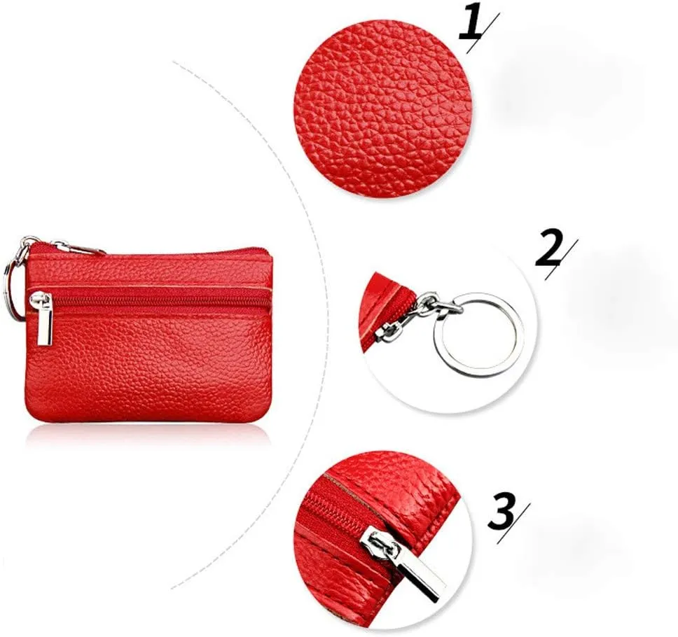 Beach Tote Bag Pouch Leather Women's Purse Zipper Wallet Small Key Mini Ring With Purse For Outdoor Beach Travel D