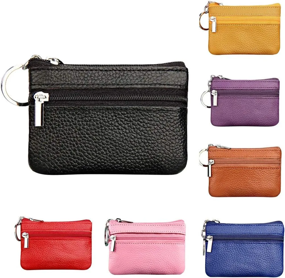 Beach Tote Bag Pouch Leather Women's Purse Zipper Wallet Small Key Mini Ring With Purse For Outdoor Beach Travel D