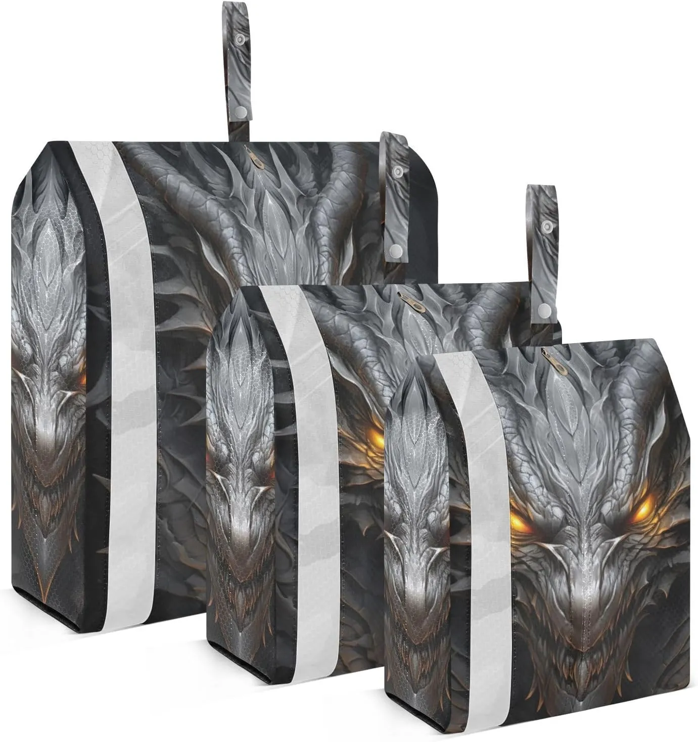 Black Dragon Compression Packing Cubes, 3pcs Compressible Expandable Travel Packing Organizer, Travel Cubes for Suitcase Carry On