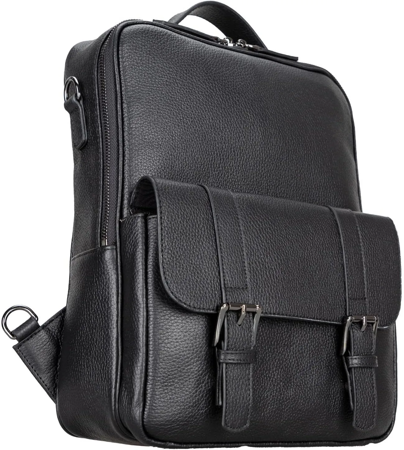 BLACKBROOK Premium Leather Backpack, Hazel Luxurious Genuine Leather Protective Travel Carrying Bag & Backpack, Laptop Bag, Case (Black)