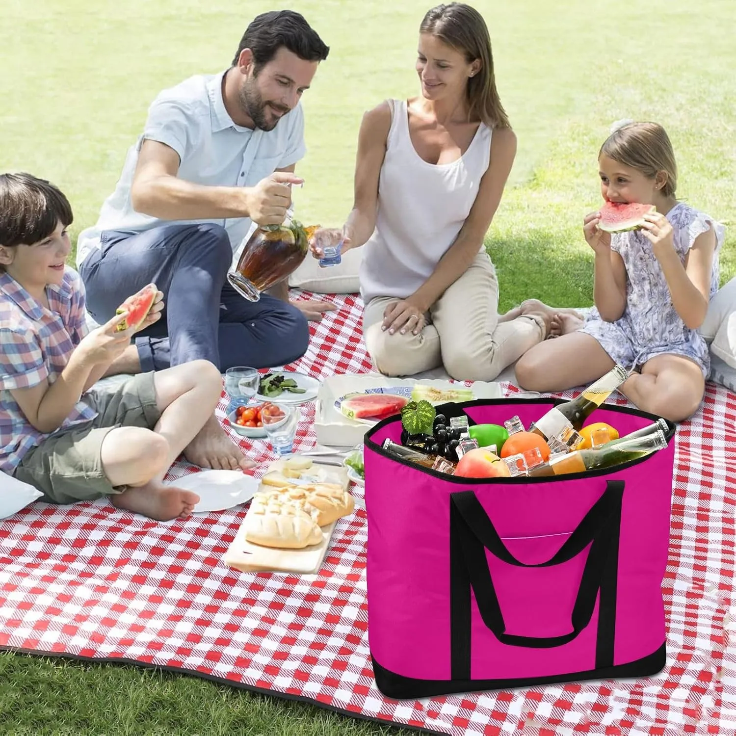 Blue Light Tote Bag for Women Reusable Grocery Bags Insulated Cooler Bag Totes Handbags Shopping Bags