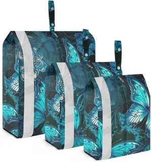 Bluee Butterfly Compression Packing Cubes, 3pcs Compressible Expandable Travel Packing Organizer, Travel Cubes for Suitcase Carry On