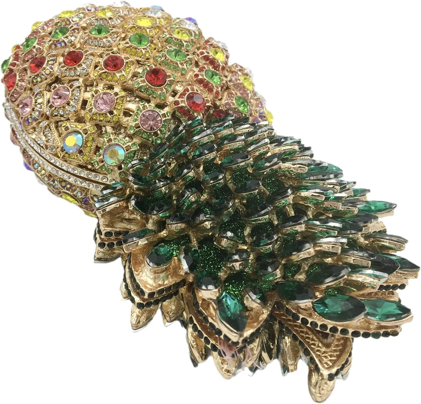 Boutique De FGG Pineapple Crystal Evening Bags and Clutches for Women Formal Dinner Purses Party Rhinestones Handbags