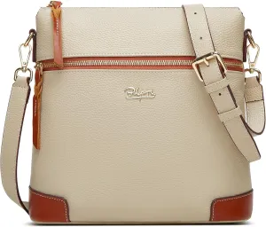 BOYATU Genuine Leather Crossbody Bag Women: Medium Leather Shoulder Purse - Trendy Handbag Travel Adjustable Strap