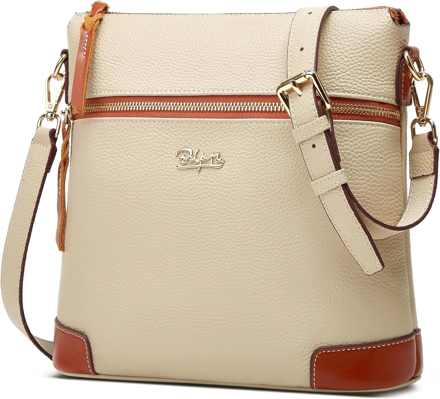 BOYATU Genuine Leather Crossbody Bag Women: Medium Leather Shoulder Purse - Trendy Handbag Travel Adjustable Strap