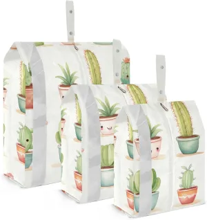 Cactus Compression Packing Cubes, 3pcs Compressible Expandable Travel Packing Organizer, Travel Cubes for Suitcase Carry On