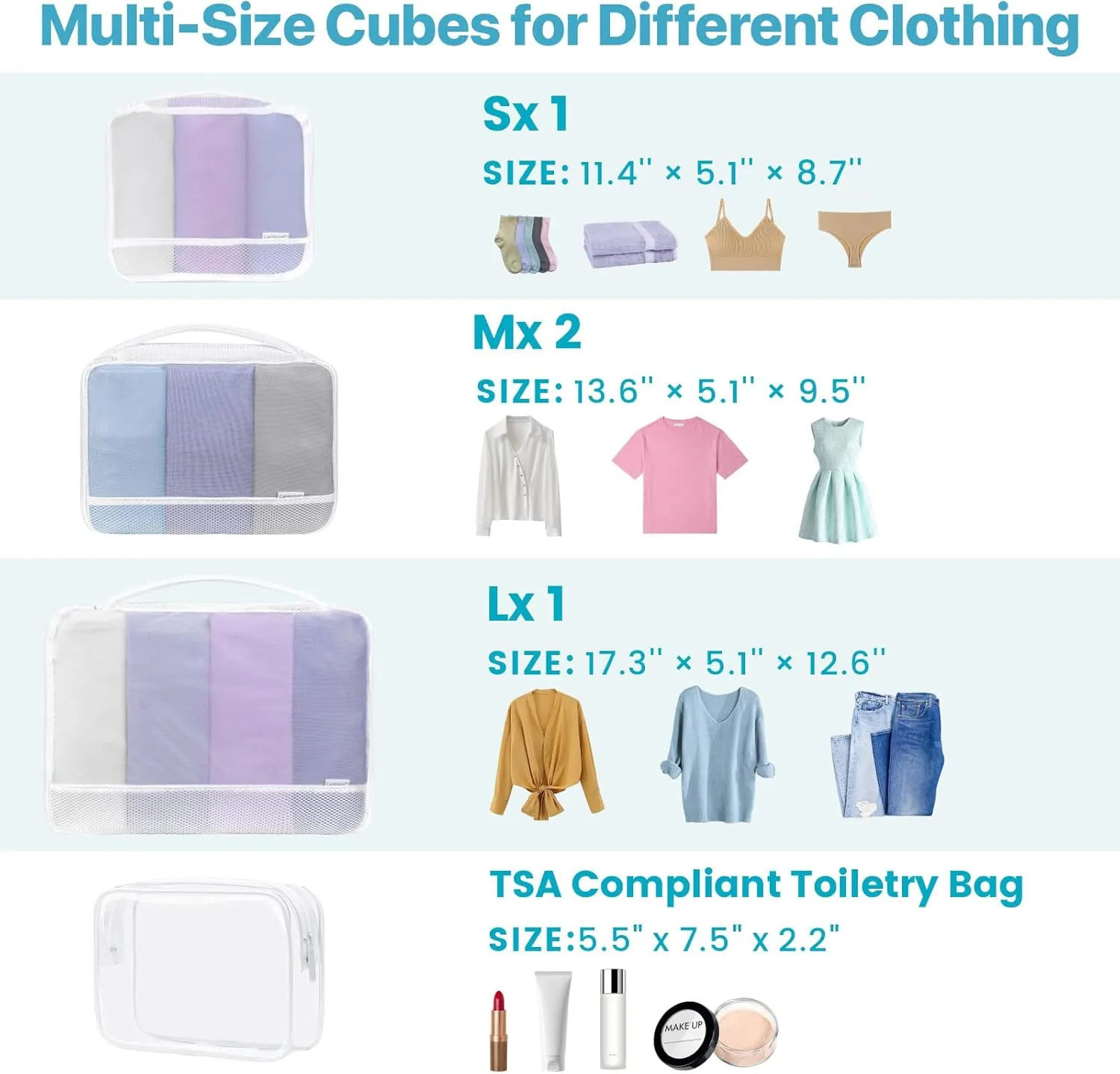 Cambond Dual-Use Mesh Packing Cubes Laundry Bag - See Through Packing Cubes for Travel, Lightweight Machine Washable Mesh Laundry Bags Wash Bags with Handle, Travel Bags Luggage Suitcase Organizer