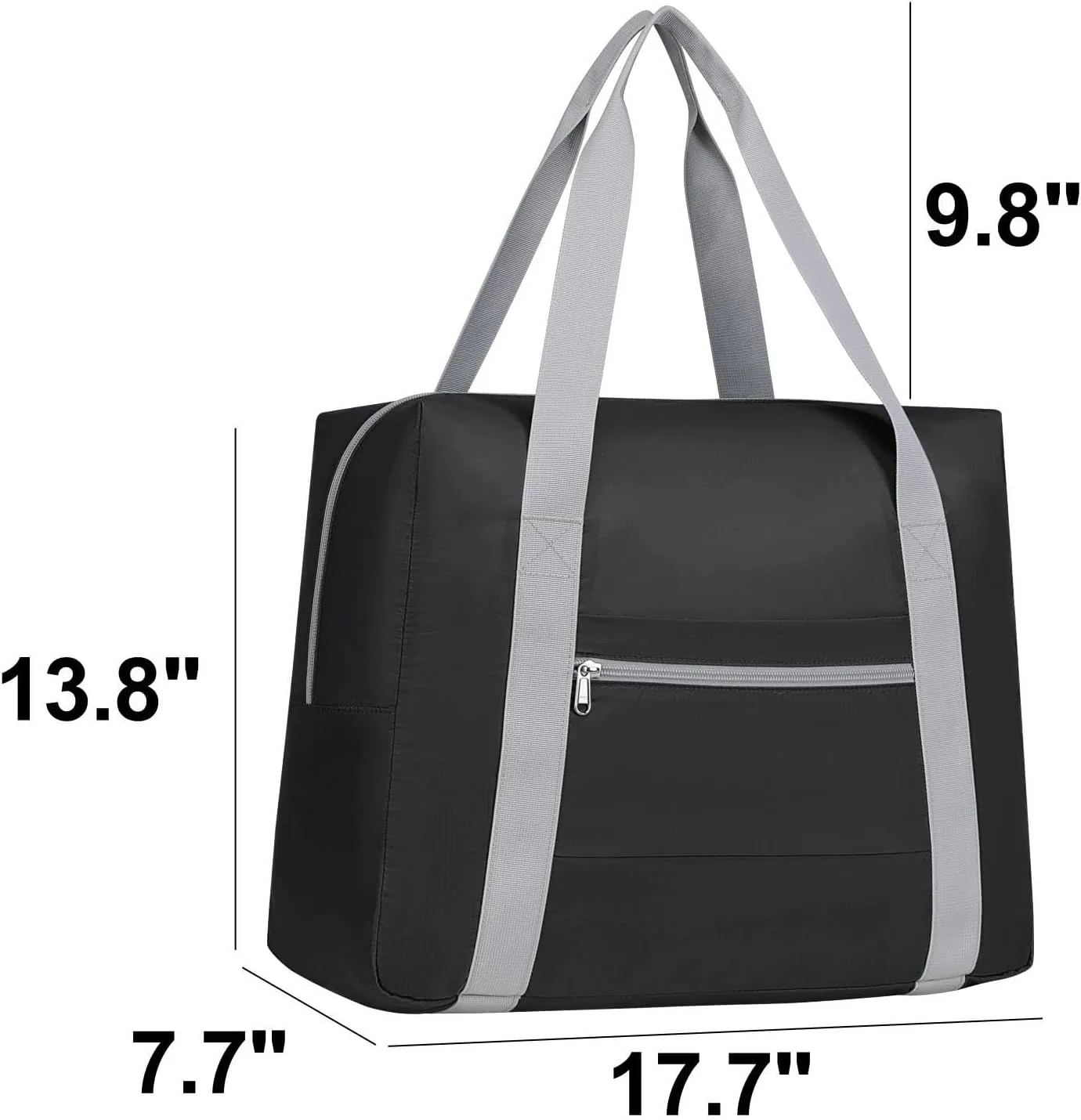 Cambond Spirit Airlines Personal Item Bag 18x14x8 Inch - 30L Carry on Personal Item Travel Bags for Short Trip, Lightweight Compact Underseat Foldable Travel Duffel Bags, Black