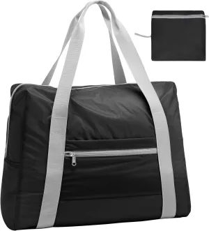 Cambond Spirit Airlines Personal Item Bag 18x14x8 Inch - 30L Carry on Personal Item Travel Bags for Short Trip, Lightweight Compact Underseat Foldable Travel Duffel Bags, Black