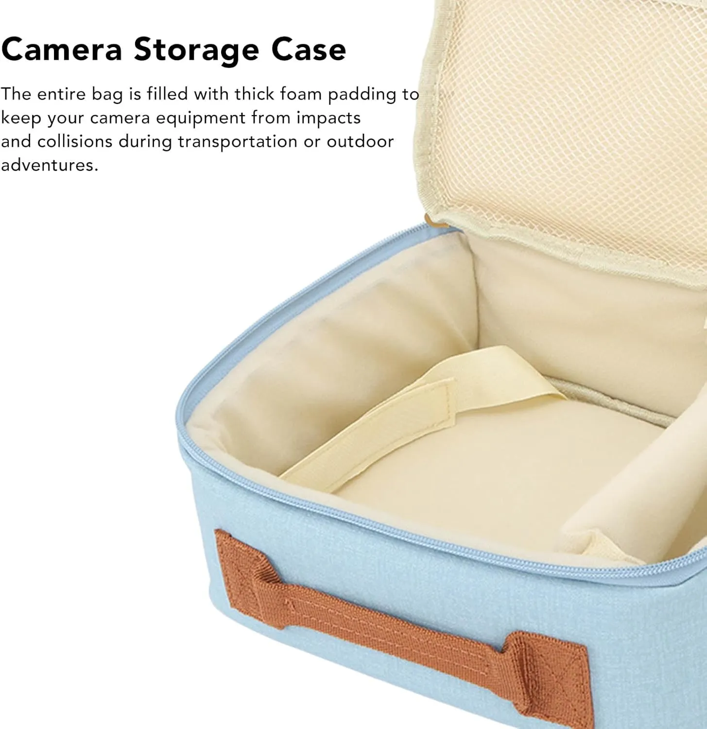 Camera Bag Large Capacity Thickened Padding, Adjustable Strap Handle Zipper Camera Case for CP910 1200 1300 DSLR, Cute Camera Bag Camera Carrying Bag Camera Storage Bag (Blue)