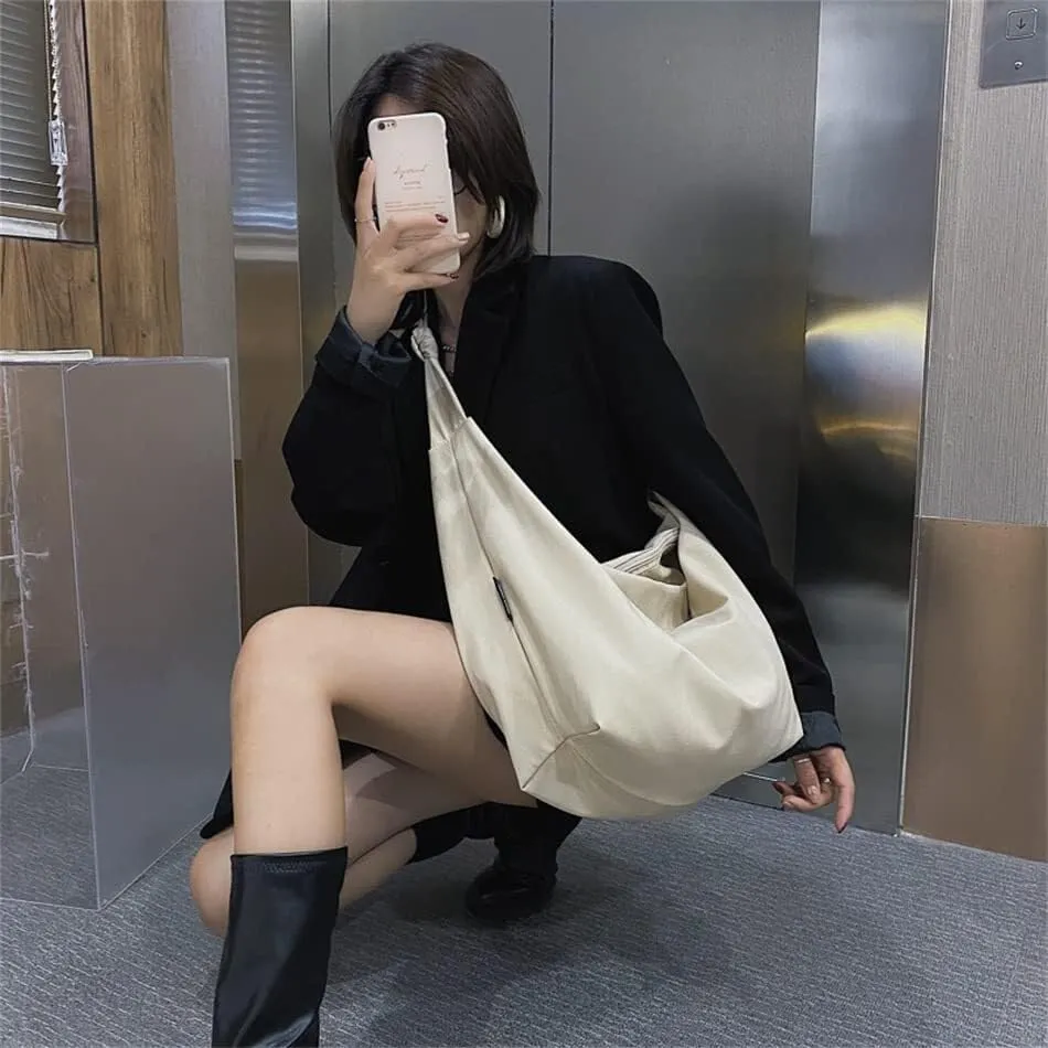 Casual Ladies Hobo Large Capacity Shoulder Vintage Grunge Tote Bag New Canvas Shoulder Bags Handbag Womens