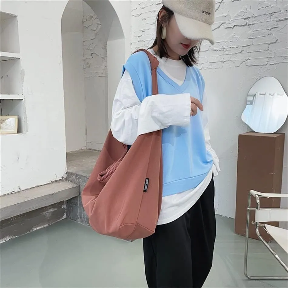 Casual Ladies Hobo Large Capacity Shoulder Vintage Grunge Tote Bag New Canvas Shoulder Bags Handbag Womens