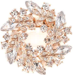 CharmSStory Vintage Wedding Flower Brooches Austrian Synthetic Crystal Penannular Brooch Pin
