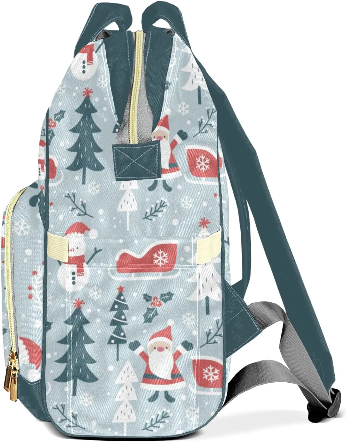 Christmas Pattern Mummy Bags Custom with Name Personalized Diaper Bags Backpack Presents