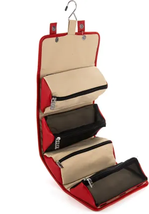 Compact Foldable Travel Toiletry Kit Bag with 4 Removable Pouches, Dopp Kit Bathroom Bag for Cosmetic, Makeup, Personal Hygiene Items, Washkit