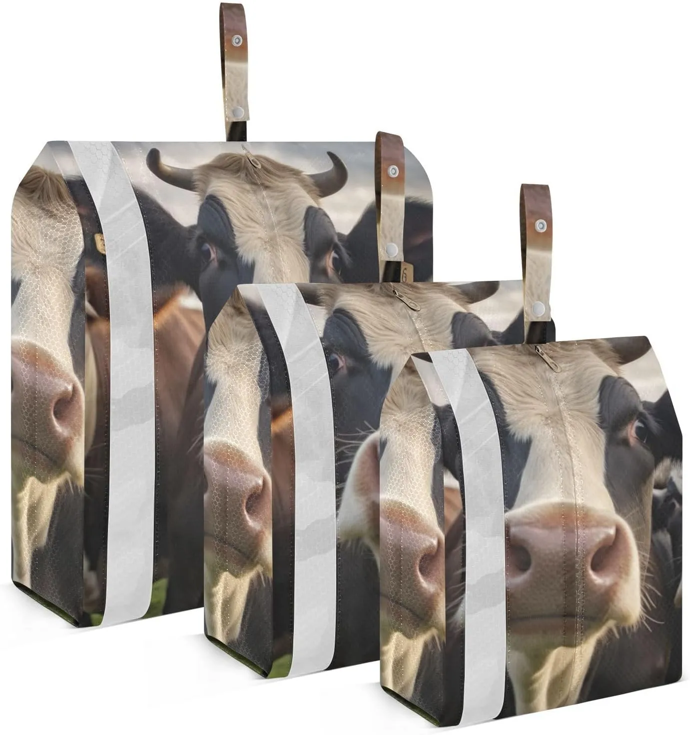 Cows Compression Packing Cubes, 3pcs Compressible Expandable Travel Packing Organizer, Travel Cubes for Suitcase Carry On