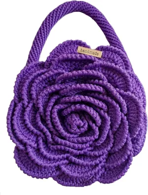 Crochet Big Rose Bags and Totes Bag Crochet Purse for Women