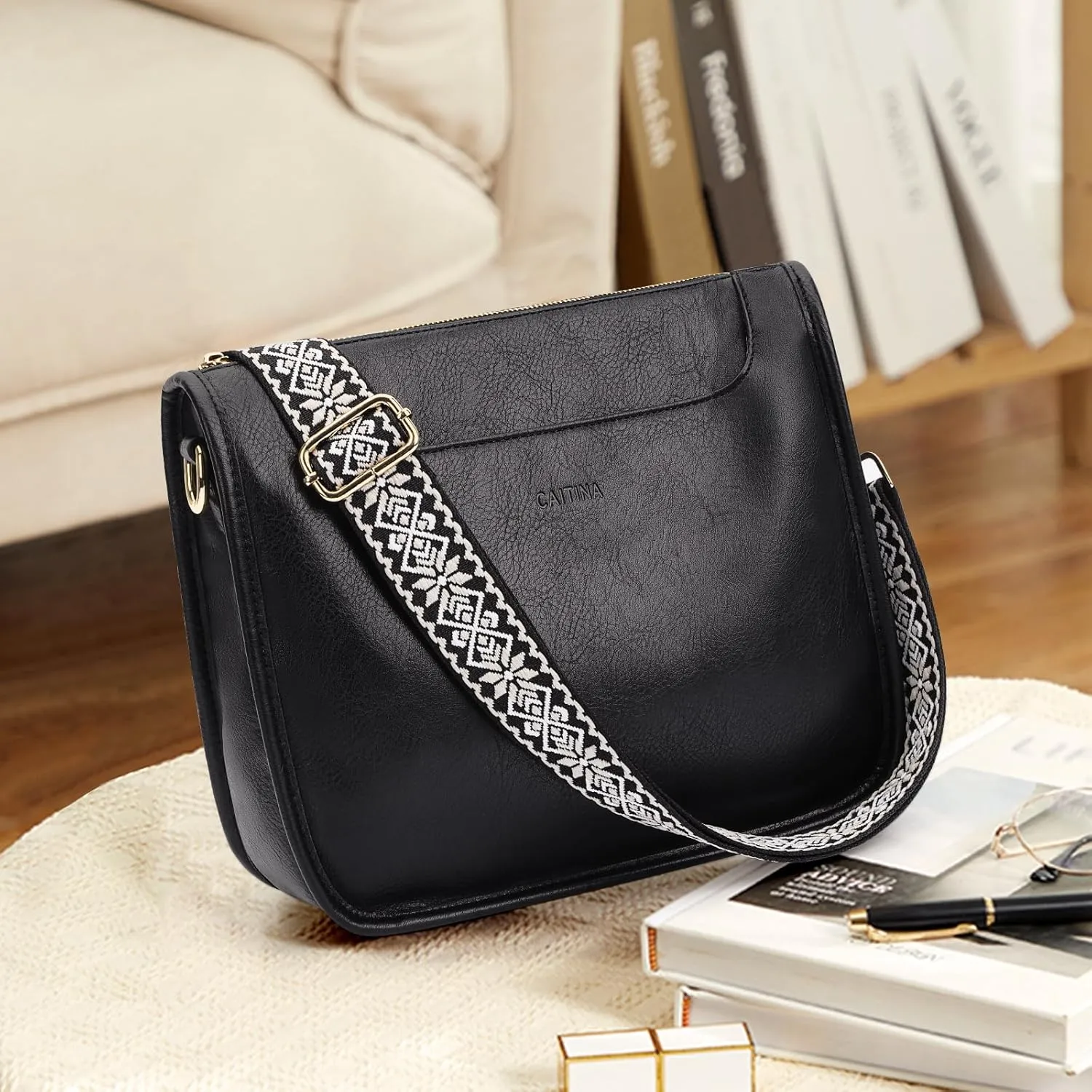 Crossbody Bags For Women Trendy Vegan Leather Travel Bags Shoulder Purses For Women With 2 Adjustable Strap