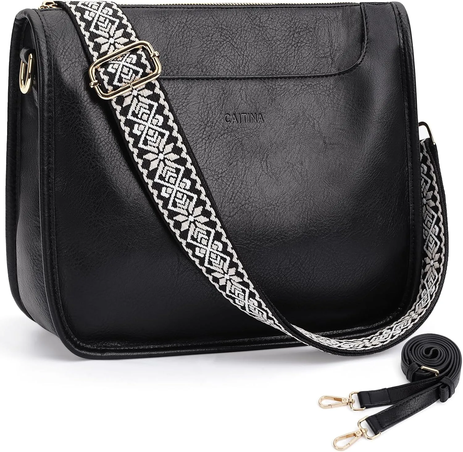 Crossbody Bags For Women Trendy Vegan Leather Travel Bags Shoulder Purses For Women With 2 Adjustable Strap