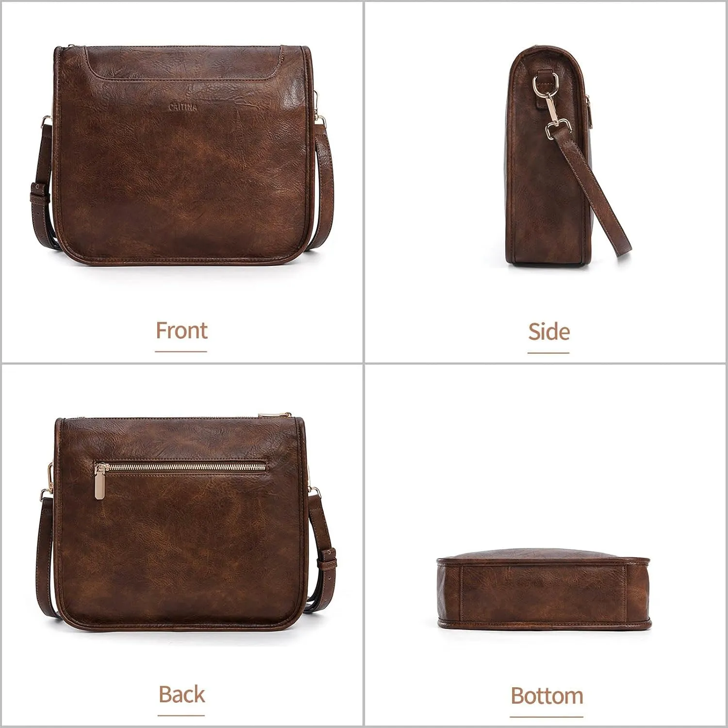 Crossbody Bags For Women Trendy Vegan Leather Travel Bags Shoulder Purses For Women With 2 Adjustable Strap