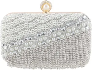 Crystal Tassel Shoulder Handbag Bridal Wedding Purse Ladies Banquet Clutch Purses for Women Pearl Evening Rhinestones