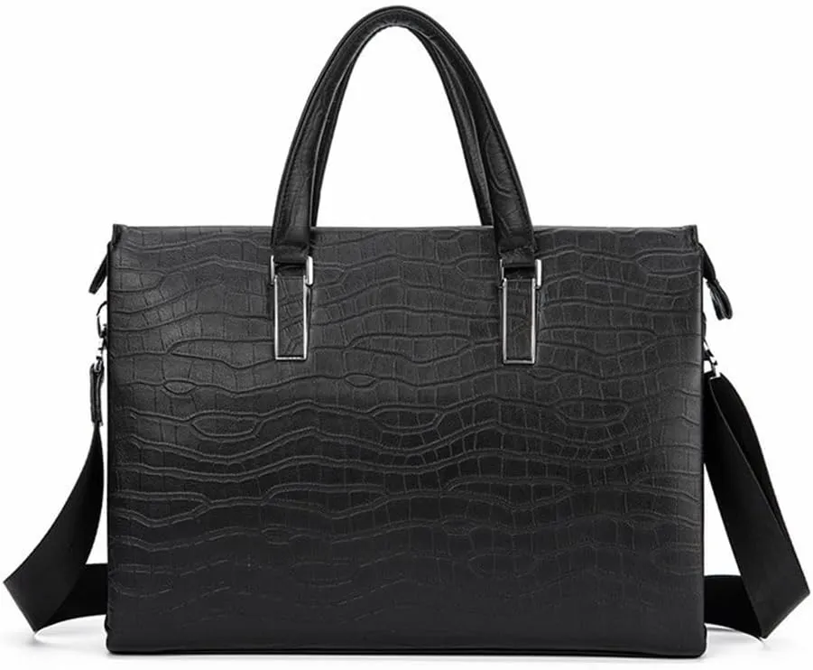 CSCDD Men's Tote Leather Large Capacity Business Briefcase Top Layer Cowhide Laptop Bag(D)