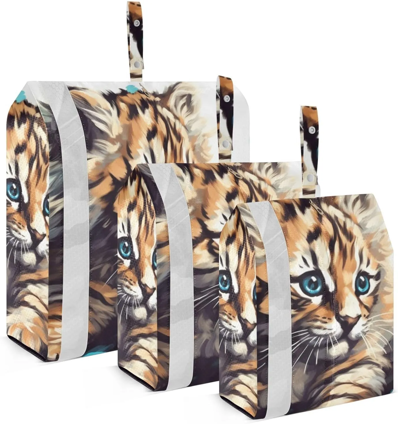 Cute Cats Compression Packing Cubes, 3pcs Compressible Expandable Travel Packing Organizer, Travel Cubes for Suitcase Carry On