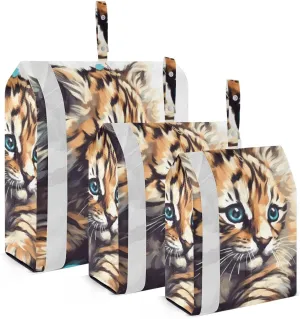 Cute Cats Compression Packing Cubes, 3pcs Compressible Expandable Travel Packing Organizer, Travel Cubes for Suitcase Carry On