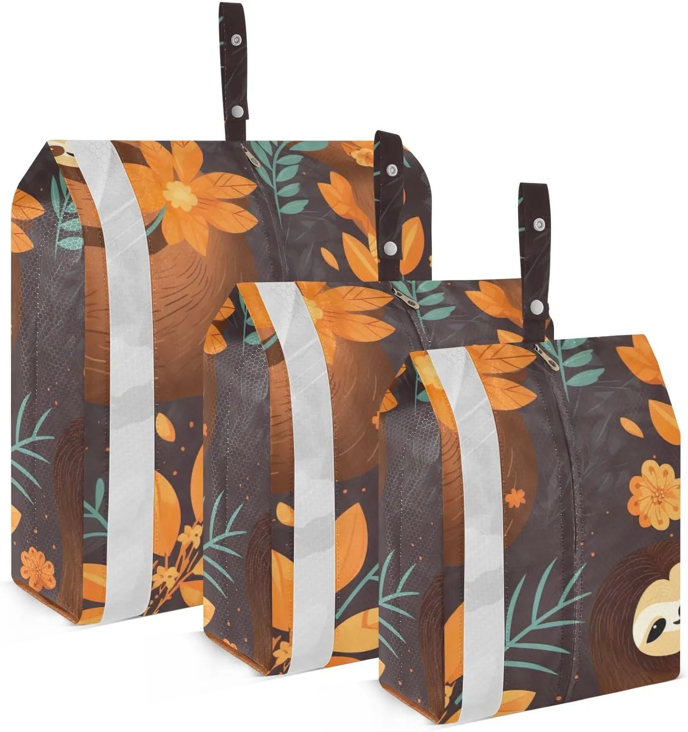 Cute Sloth Compression Packing Cubes, 3pcs Compressible Expandable Travel Packing Organizer, Travel Cubes for Suitcase Carry On