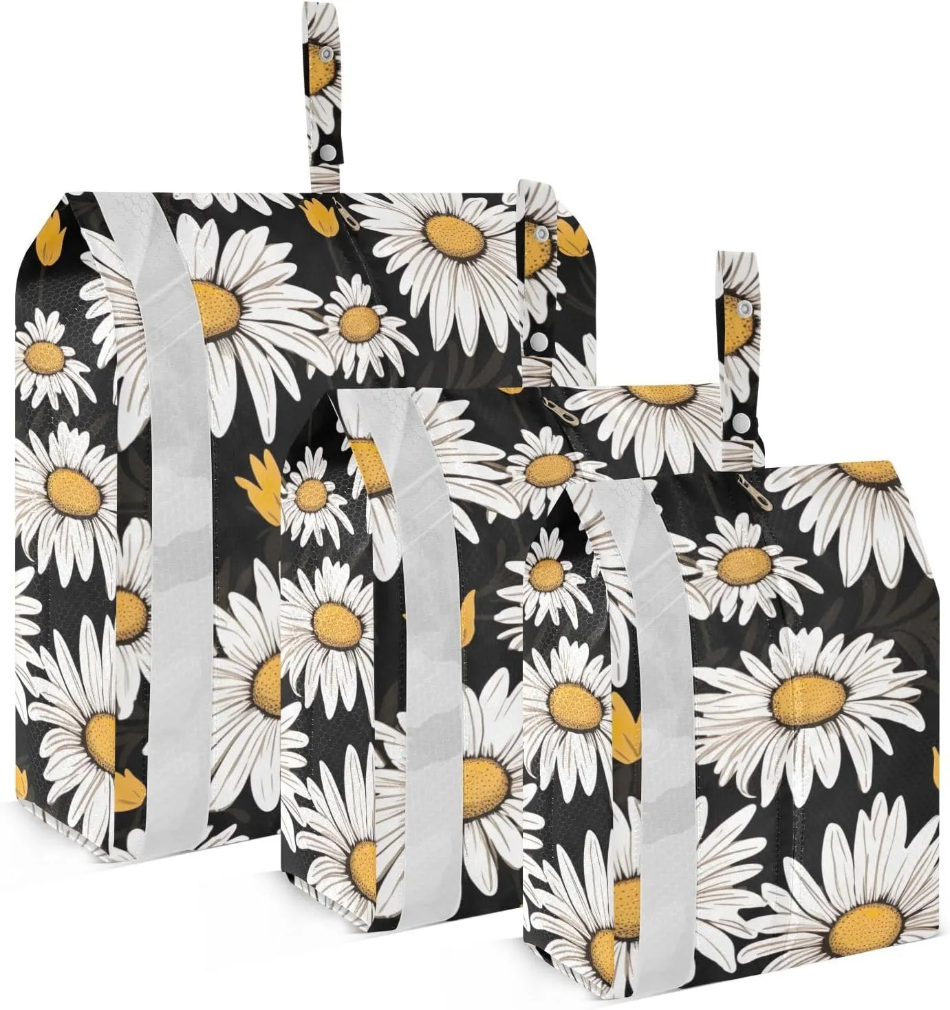 Daisy Compression Packing Cubes, 3pcs Compressible Expandable Travel Packing Organizer, Travel Cubes for Suitcase Carry On