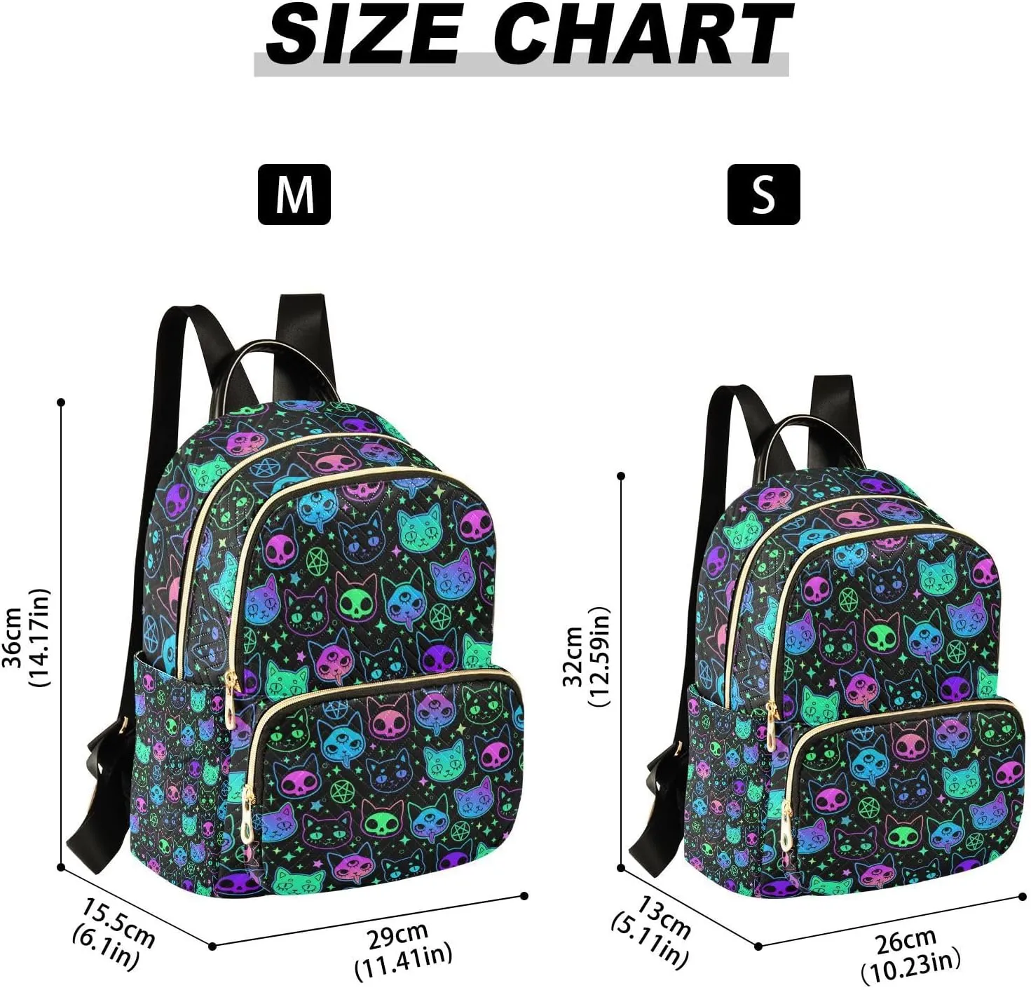 Demon Magic Devil Cats Women Travel Laptop Backpack Fashion Daypack Ladies Shoulder Bag for Casual Work
