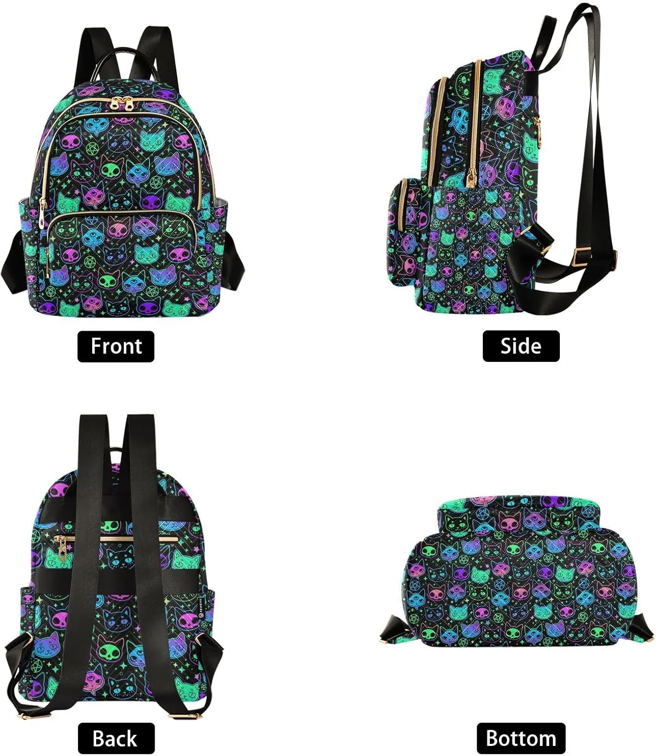 Demon Magic Devil Cats Women Travel Laptop Backpack Fashion Daypack Ladies Shoulder Bag for Casual Work