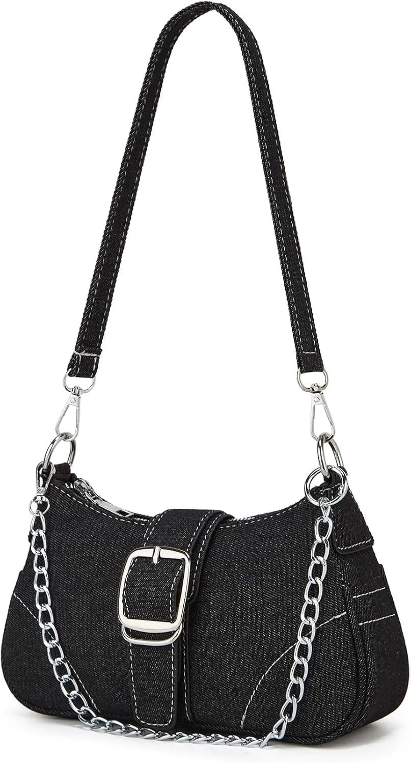 Denim Hobo Bag for Women Shoulder Crossbody Bag Small Totes Handbag Armpit Purse Top Handle Bag