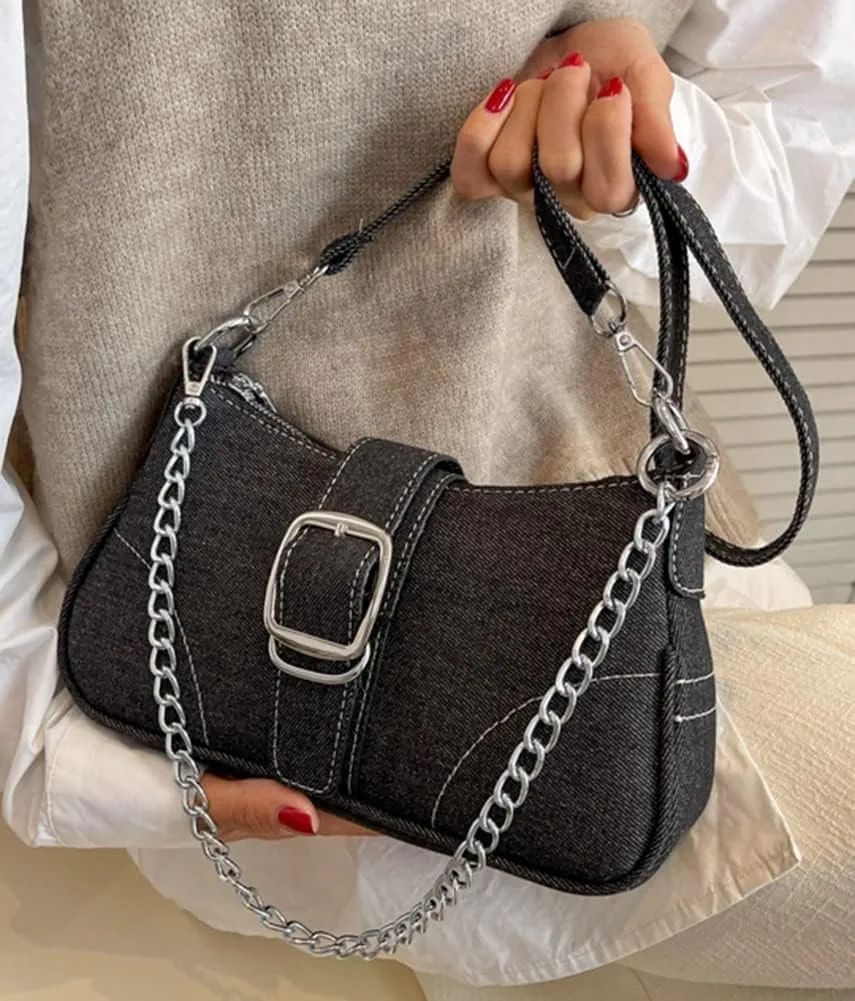Denim Hobo Bag for Women Shoulder Crossbody Bag Small Totes Handbag Armpit Purse Top Handle Bag